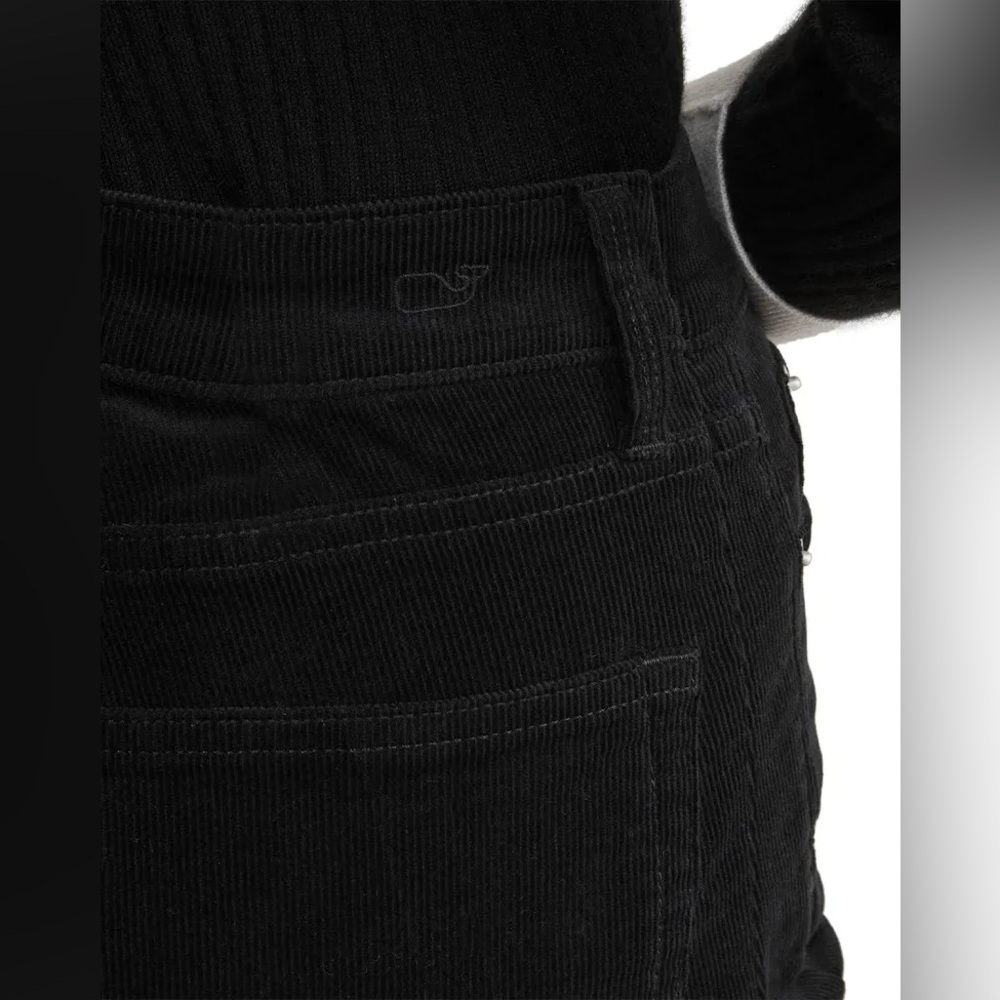 Vineyard Vines Women’s Jet Black Mid-Rise Kick Flare Corduroy Pants, Size 30 - Picture 4 of 14